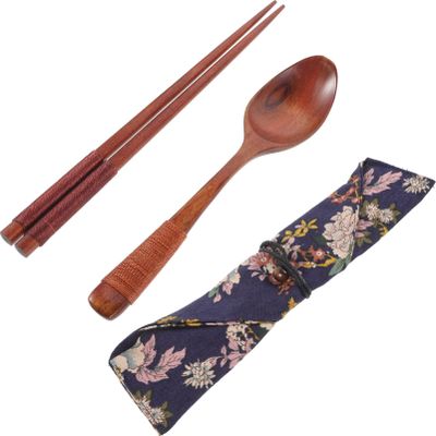 Toddmomy 1set Portable Travel Utensils Japanese Style Cutlery Kit Case for Camping Picnic and Outdoor Dining Easy to Clean Safe Rounded Edges Includes Straw