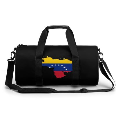 Flag Map of Venezuela Gym Bag Travel Waterproof Duffel Bag Carryon Overnight Bags Tote Bags for Sports