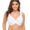 Women's Plus Size Full Coverage Lace Bra Underwire Non Padded Push up Bralette 42H White view 1