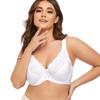 Women's Plus Size Full Coverage Lace Bra Underwire Non Padded Push up Bralette 42H White view 2