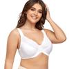 Women's Plus Size Full Coverage Lace Bra Underwire Non Padded Push up Bralette 42H White view 3