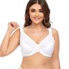 Women's Plus Size Full Coverage Lace Bra Underwire Non Padded Push up Bralette 42H White view 4