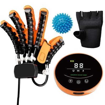 MFYDPP Rehabilitation Robot Gloves,Finger Orthosis,Stroke Hemiplegia Rehabilitation Training Equipment,Finger Rehabilitation Gloves for Hand Function Recovery(Size:L,Color:Orange Right Hand)