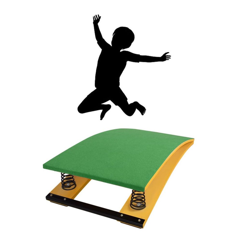 HTRY Children's Gymnastics Vault Springboard, Spring Pedal Gymnastics Somersault Booster, Suitable for Schools and Families,(Size:Two Springs40*60 * 18cm,Color:Green)