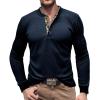 Deals of The Day Clearance Prime Long Sleeve Tee Shirts for Men Long Sleeve Shirts for Men 2023 Fashion Solid Button Down Polo Shirts Casual formal Work Collar Pullover T Shirt Dark Blue M view 2