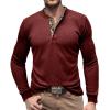 Sales Today Clearance Prime Only Men Tshirts Cotton Long Sleeve Shirts for Men 2023 Fashion Solid Button Down Polo Shirts Casual Formal Work Collar Pullover T Shirt Wine 2X view 2