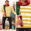 Lars Amadeus Yellow Striped Sweatshirt for Men's Crew Neck Long Sleeves Pullover Color Block Sweatshirts X-Large view 4