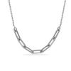LeCalla 925 Sterling Silver Rhodium Plated Double Chain Necklace Hypoallergenic Adjustable Paperclip Links Chain Necklace for Women with Lobster Claw Clasp 18 Inches view 1
