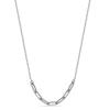 LeCalla 925 Sterling Silver Rhodium Plated Double Chain Necklace Hypoallergenic Adjustable Paperclip Links Chain Necklace for Women with Lobster Claw Clasp 18 Inches view 2