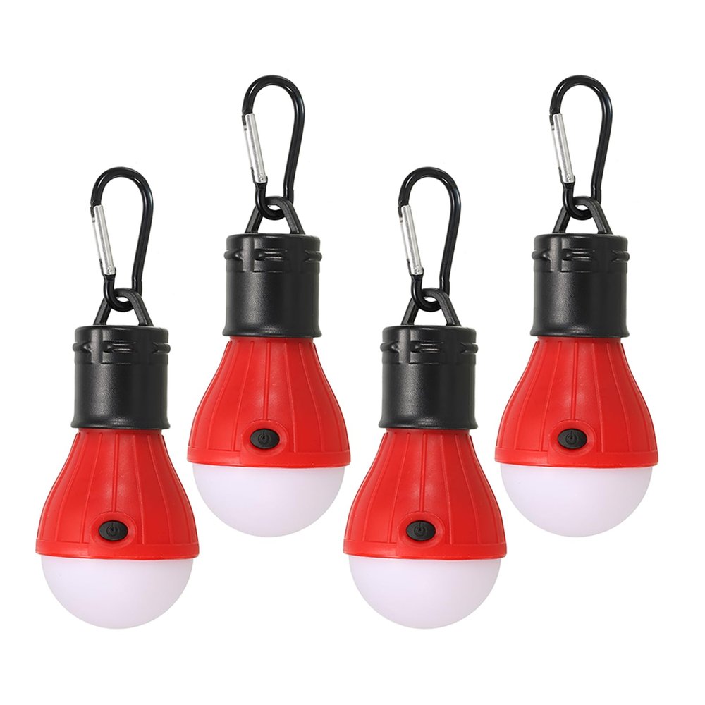 PATIKIL Tent Lantern, 4 Pack Portable Camping Light LED Camping Lantern for Backpacking Camping Hiking, 5.71" x 2.05", Red