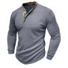 Sales Today Clearance Men Long Sleeve Shirt Long Sleeve Shirts for Men 2023 Fashion Solid Button Down Polo Shirts Casual Formal Work Collar Pullover T Shirt Gray XL view 1