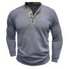 Sales Today Clearance Men Long Sleeve Shirt Long Sleeve Shirts for Men 2023 Fashion Solid Button Down Polo Shirts Casual Formal Work Collar Pullover T Shirt Gray XL view 3