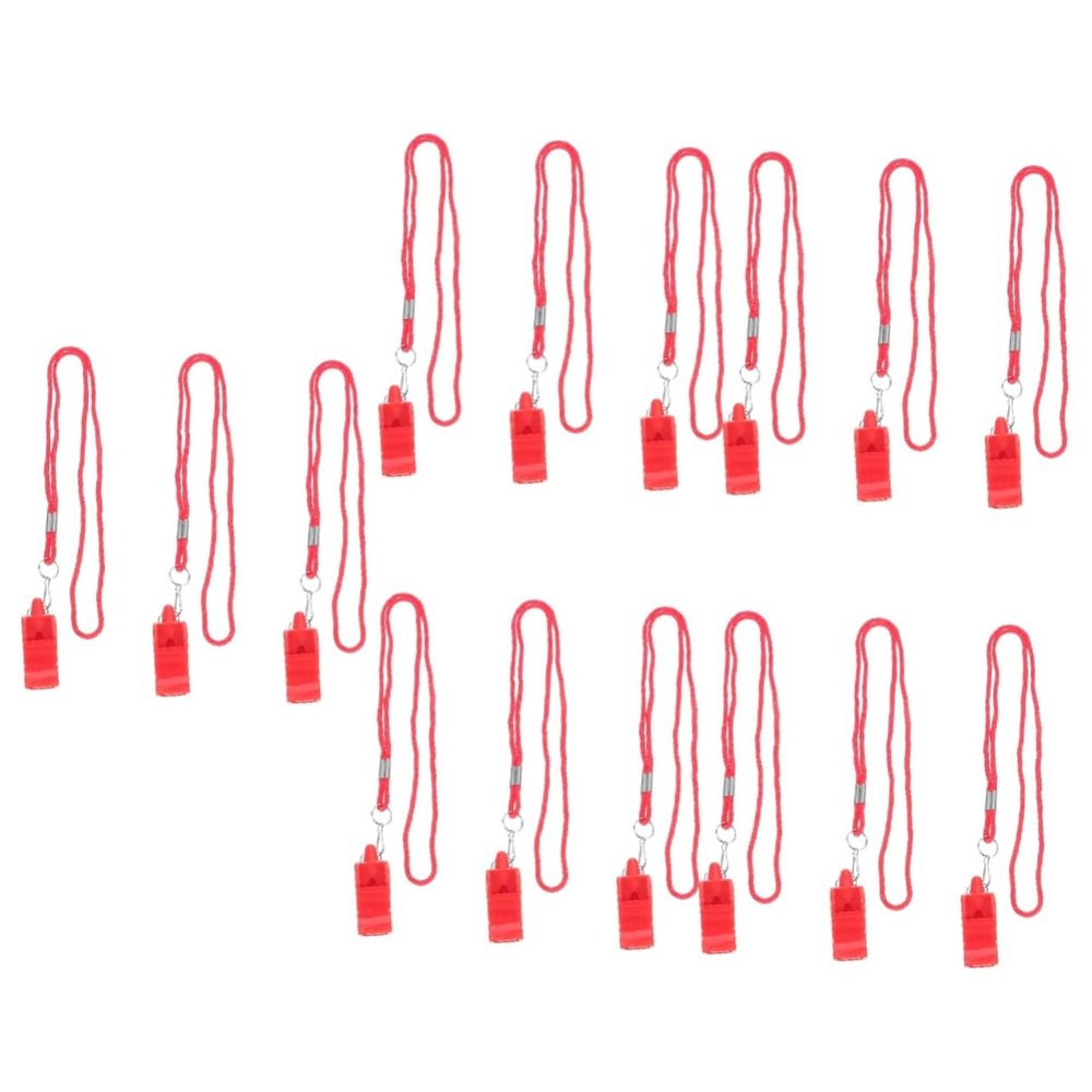 VANZACK 15pcs Emergency Whistle Lanyard Loud Sound Survival Whistles for Camping Hiking Sports and Signaling and Lightweight Keychain Pendants