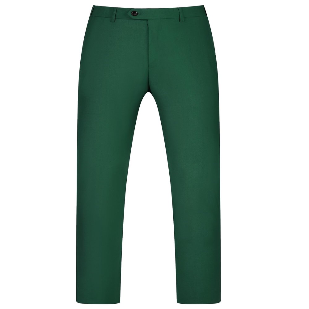Lars Amadeus Green Dress Pants for Men's Flat Front Straight Leg Business Formal Suit Trousers 32