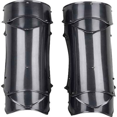 Medieval Blackened Rikomer Greaves LARP Armour