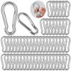 120PCS M5 Spring Snap Hook Carabiner, 2 Inch Small Carabiner Clip, 3/16" Heavy Duty Galvanized Steel Spring Clip, Quick Link Key Chain for Swing Hammock Gym Outdoor, 200LBS Holding Capacity view 1