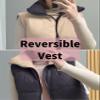 FindThy Women's Crop Puffer Vest Drawstring Full-Zip Reversible Puffy Vest Winter Waistcoat(0243-03Black-XS-LB) view 2