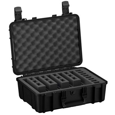 Condition 1 18" 5 Pistol Gun Case w/Pre-Cut Foam for 20 Mags Waterproof, Lockable, TSA Approved, Stackable, Fits Optics & Lights Black, Made in USA, Model 801