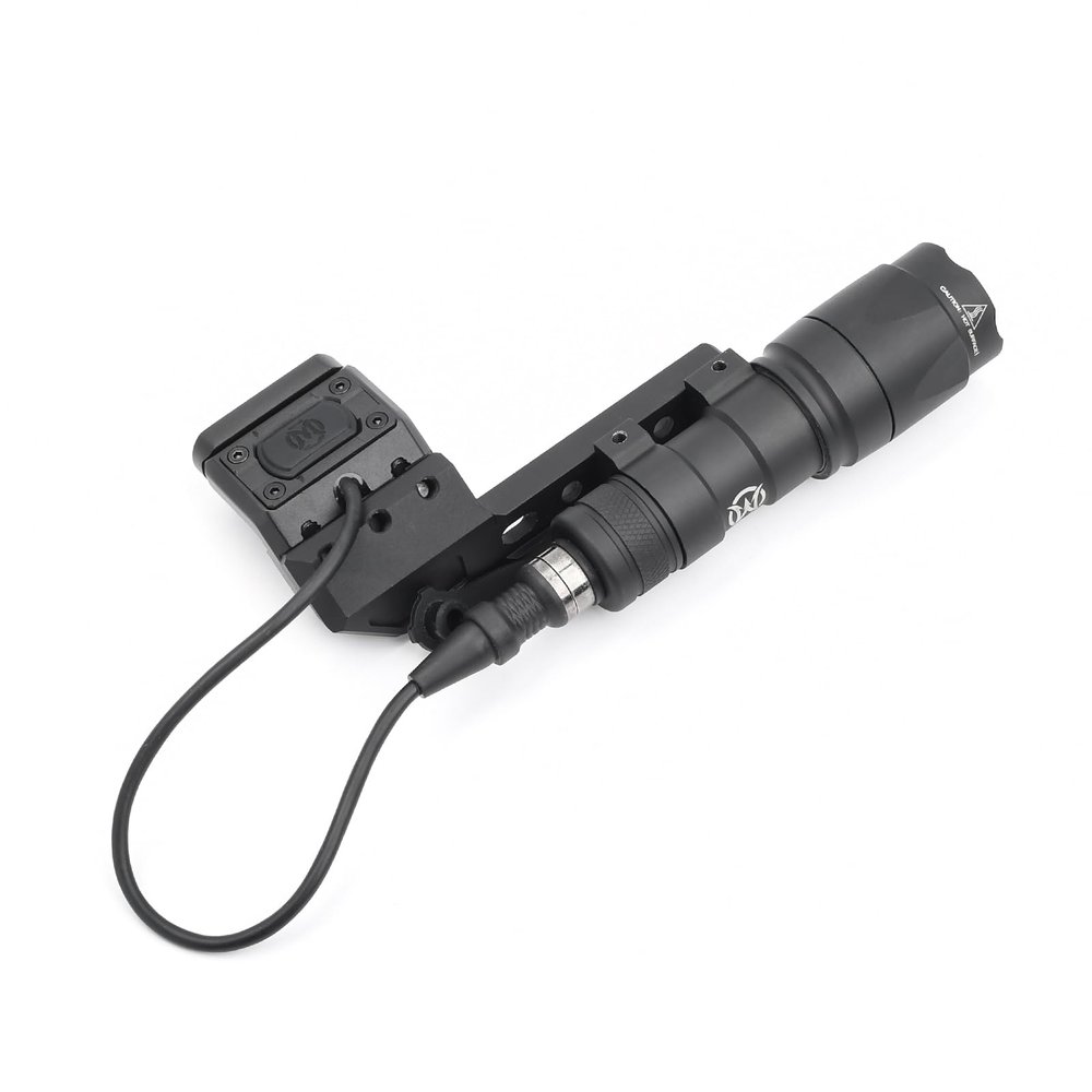 NECARL M300A 500 Lumens Tactical Flashlight with Extend Light Mount, with Push Button & Modbutton Remote Pressure Switch for M300 M600 Series Scoutlight, Fit for 20mm Picatinny Rail