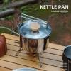 Glomora Stainless Steel Camping Kettle, Portable 1L Camping Pot with Removable Handle, Ideal for Outdoor Activities, Hiking, and Picnics view 3