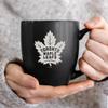 Rico Industries NHL Hockey Toronto Maple Leafs 15oz Laser Engraved Matte Black Ceramic Bistro Mug - For Hot or Cold Drinks view 2
