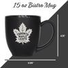 Rico Industries NHL Hockey Toronto Maple Leafs 15oz Laser Engraved Matte Black Ceramic Bistro Mug - For Hot or Cold Drinks view 4