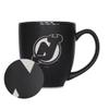 Rico Industries NHL Hockey New Jersey Devils 15oz Laser Engraved Matte Black Ceramic Bistro Mug - For Hot or Cold Drinks view 1