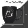 Rico Industries NHL Hockey New Jersey Devils 15oz Laser Engraved Matte Black Ceramic Bistro Mug - For Hot or Cold Drinks view 4