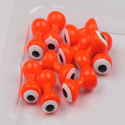 Hareline Fly Tying Double Pupil Eyes - Medium Brass, Fl Orange with White and Black