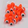 Hareline Fly Tying Double Pupil Eyes - Medium Brass, Fl Orange with White and Black