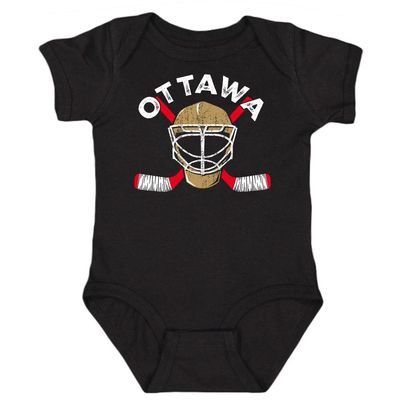 Ottawa Team Mask Kid's Bodysuit for Hockey Fans (Black, 6M)