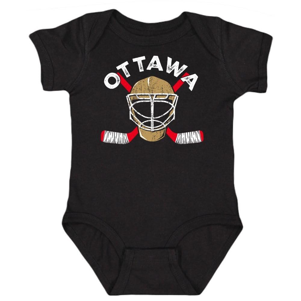 Ottawa Team Mask Kid's Bodysuit for Hockey Fans (Black, 6M)