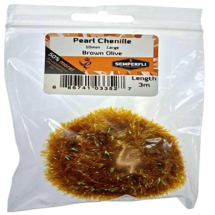 Semperfli Pearl Chenille 10mm Large Brown Olive