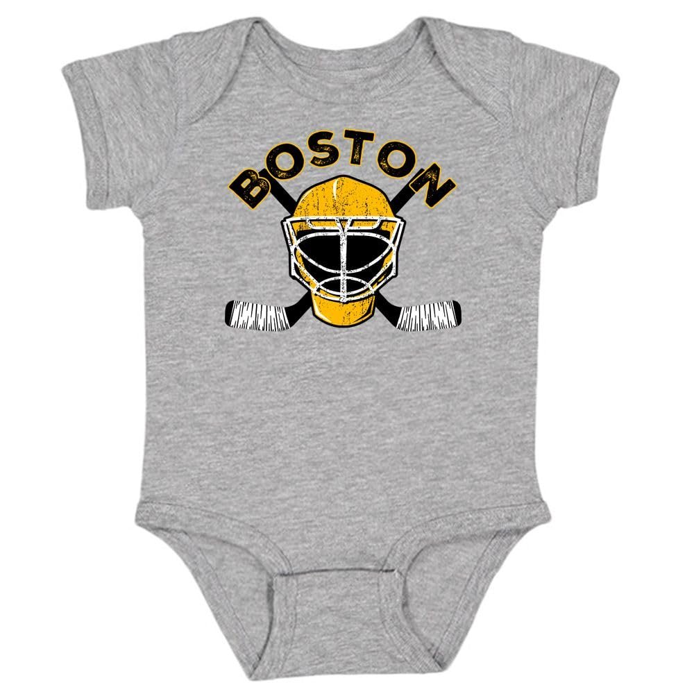 Boston Team Mask Kid's Bodysuit for Hockey Fans (Sport Grey, 12M)