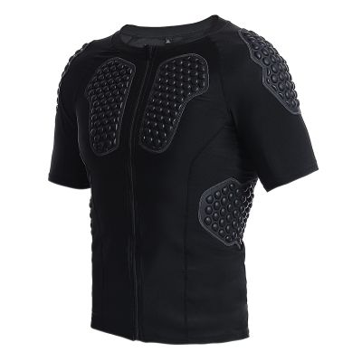 STONEKISS Mens Chest Protective Shirts, Rib Protector Shirt with Zipper for Soccer, Basketball 2XL