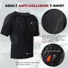 STONEKISS Mens Chest Protective Shirts, Rib Protector Shirt with Zipper for Soccer, Basketball 2XL view 3