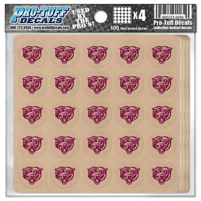 Bear Award Decals Thick mil Vinyl 1-1/8" Diameter (100 Decals) Professional-Grade Football Hockey Baseball Softball Lacrosse (Maroon on Clear)