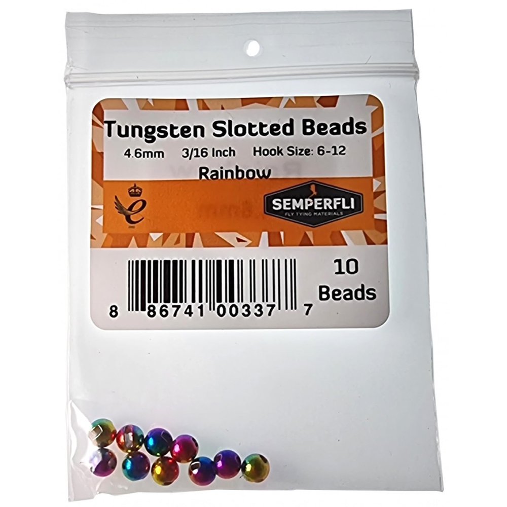 Semperfli Tungsten Slotted Beads 4.6 mm (3/16 in Rainbow