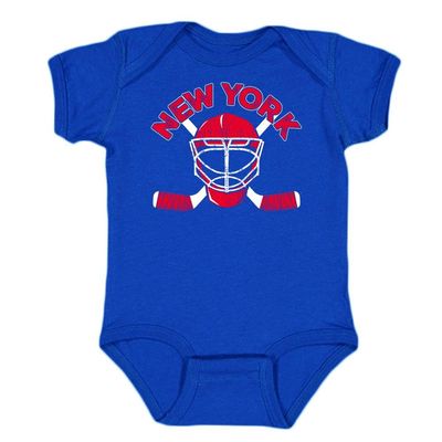 New York City Team Mask Kid's Bodysuit for Hockey Fans (Royal, 6M)