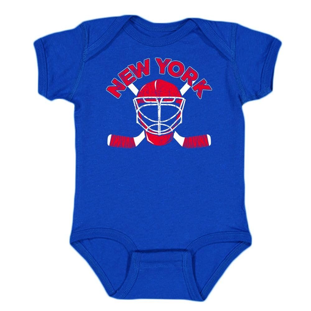 New York City Team Mask Kid's Bodysuit for Hockey Fans (Royal, 6M)