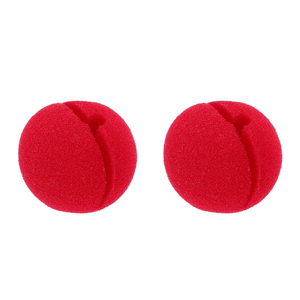 Amosfun 2pcs Red Clown Nose Sponge Rudolph Nose Circus Carnival Party Clown Cosplay Costume Accessories Comic Party Supply