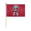 AGAS Small Alabama University Crimson Tide Big AL Mascot Stick Flags - 6x9 inch Single-Layered Printed Polyester Fabric - 17" Wood Pole - Small 6"x9" Alabama UA Crimson Tide Stick Flag view 1