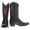Vaccari Men's David Hand-Corded Top Texas Tech Embroidery Genuine Black Hornback Alligator Narrow Square Toe Cowboy Boots - 10 EE view 2