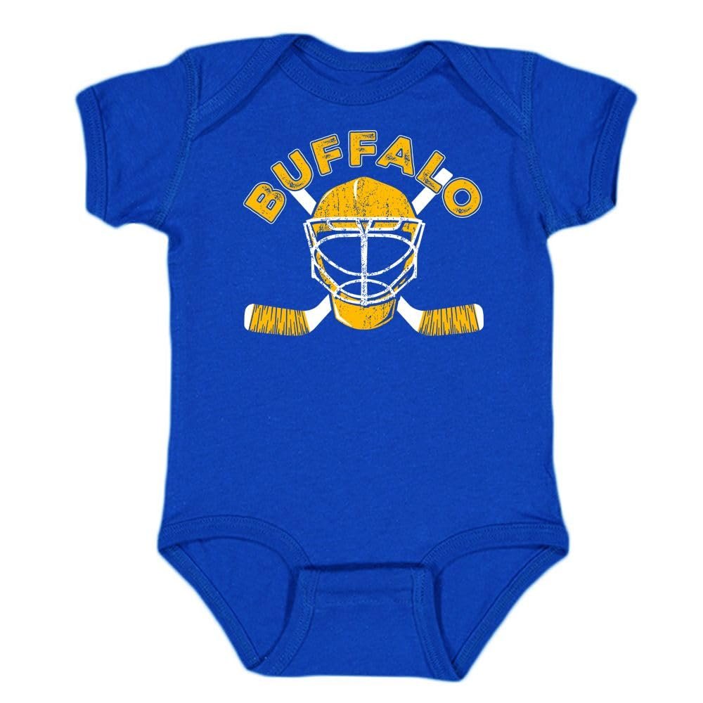 Buffalo Team Mask Kid's Bodysuit for Hockey Fans (Royal, 6M)