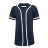 ILTEX Adult & Kids Baseball Jersey Plain Button Down T-Shirt Blank Team Sports Uniforms (Y-Medium, Navy/White) view 1