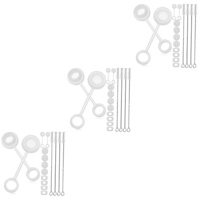 Healifty 36pcs Silicone Spill Stopper for Cup Leakproof Straw Cap Brush Included