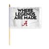 AGAS Alabama UA Crimson Tide Where Legends Are Made Flag - Stick Flag - Handheld - 12in x18 in - Single-Layer Printed 200 Denier Nylon - 24" Extra-heavy Natural Wooden Dowel view 1