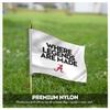 AGAS Alabama UA Crimson Tide Where Legends Are Made Flag - Stick Flag - Handheld - 12in x18 in - Single-Layer Printed 200 Denier Nylon - 24" Extra-heavy Natural Wooden Dowel view 4