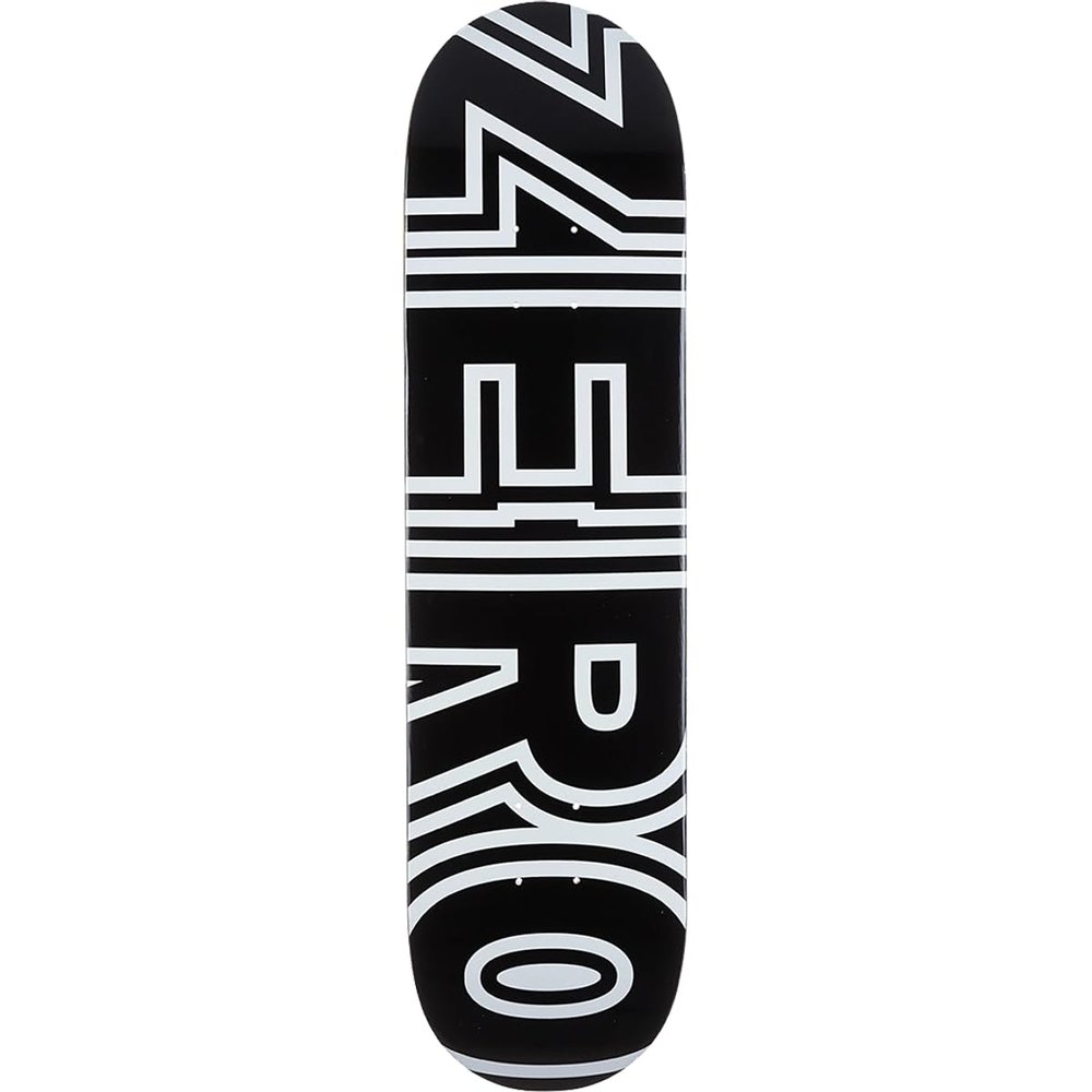 Zero Bold Skateboard Deck -7.25 Black/White - Assembled AS Complete Skateboards