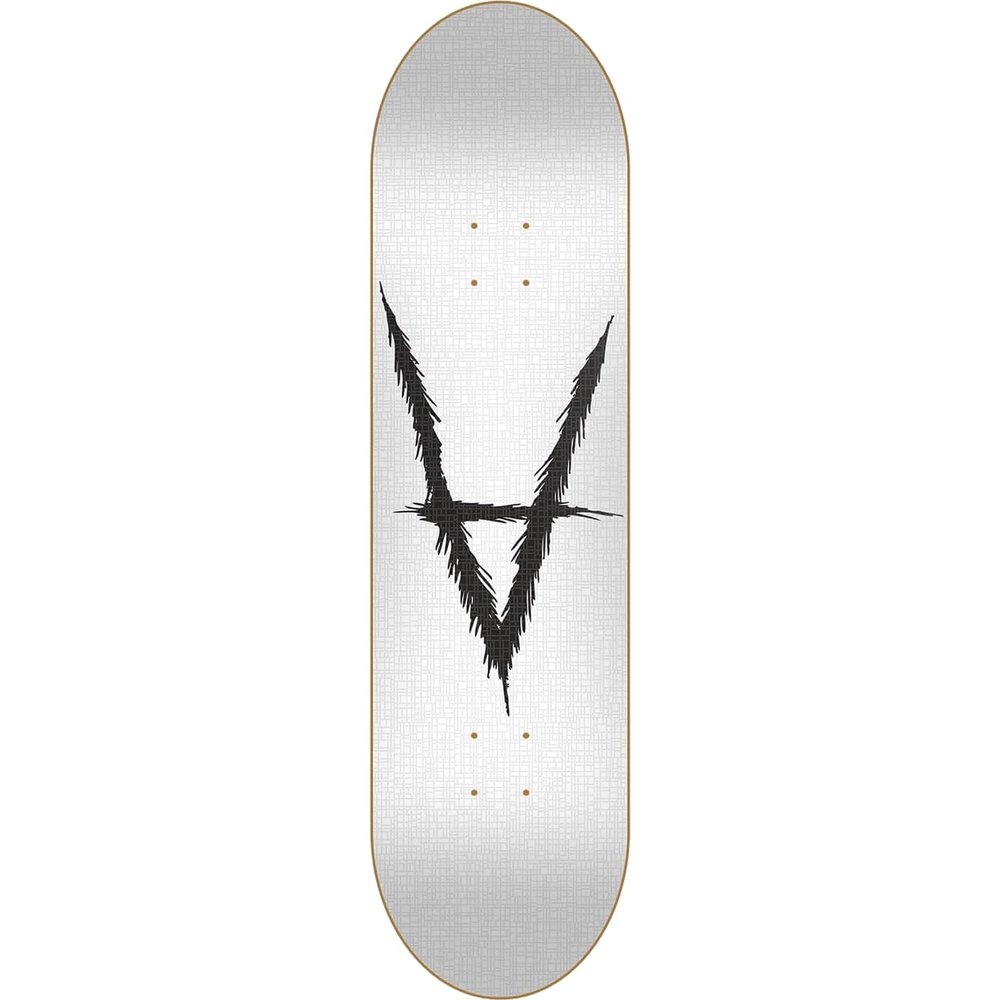 Antiz Big Script Skateboard Deck -8.12 White - Assembled AS Complete Skateboards